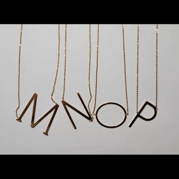 Gold Initial Pendant Necklace Letters A-Z - Picture 7 of 8